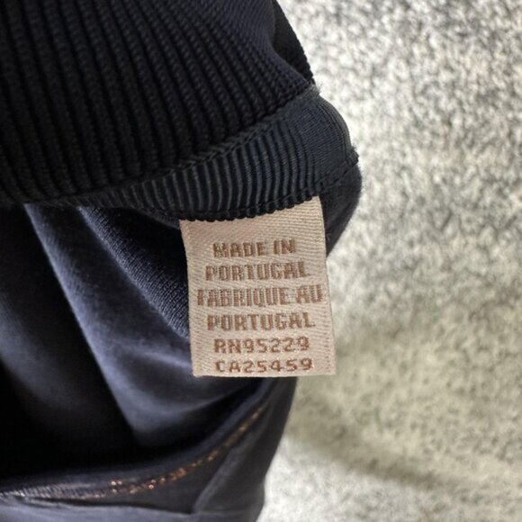 Ted Baker Shirt Womens XS Navy Emilaya Ruffle Flutter Bell Sleeve Metallic Trim - Picture 6 of 7